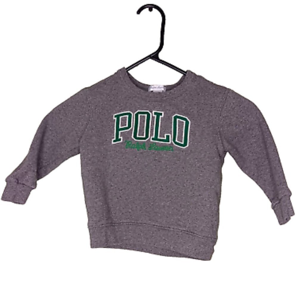 Polo Ralph Lauren Baby Boys 24 Months Gray Green Logo Long Sleeve Sweatshirt